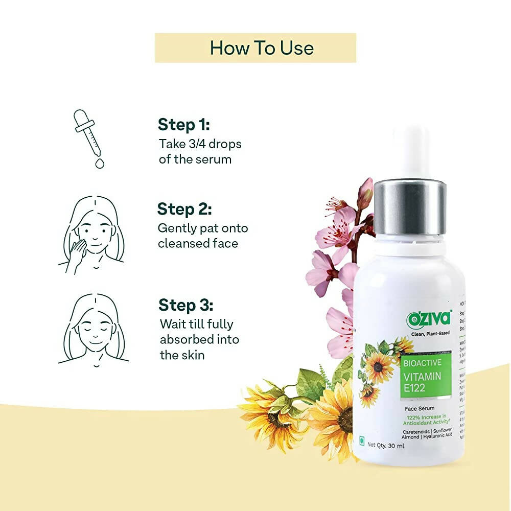 OZiva Bioactive Vitamin E122 Face Serum - Distacart
